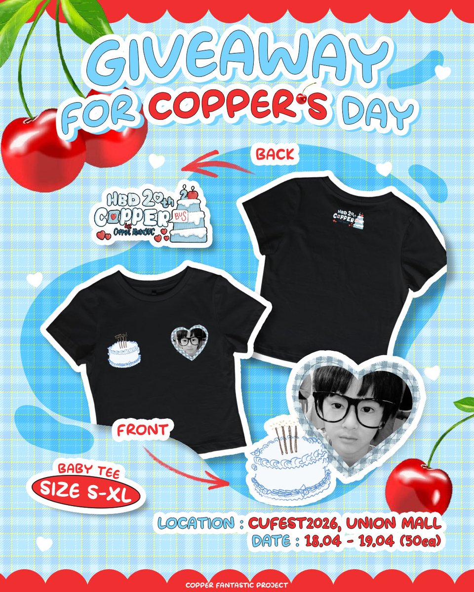 — 𝑪𝑶𝑷𝑷𝑬𝑹 : 20th Birthday Giveaway
“ #CEEYOUFEST2026 (🎂) ”

🗓️ 18-19 April 2026
📍 UNION MALL, Co-working space

⟡ just drop by 🍰
no rush, but… don’t be late 😉

<a href="/cucopper11/">Copper.ceeyou</a> #COPPERdechawat
