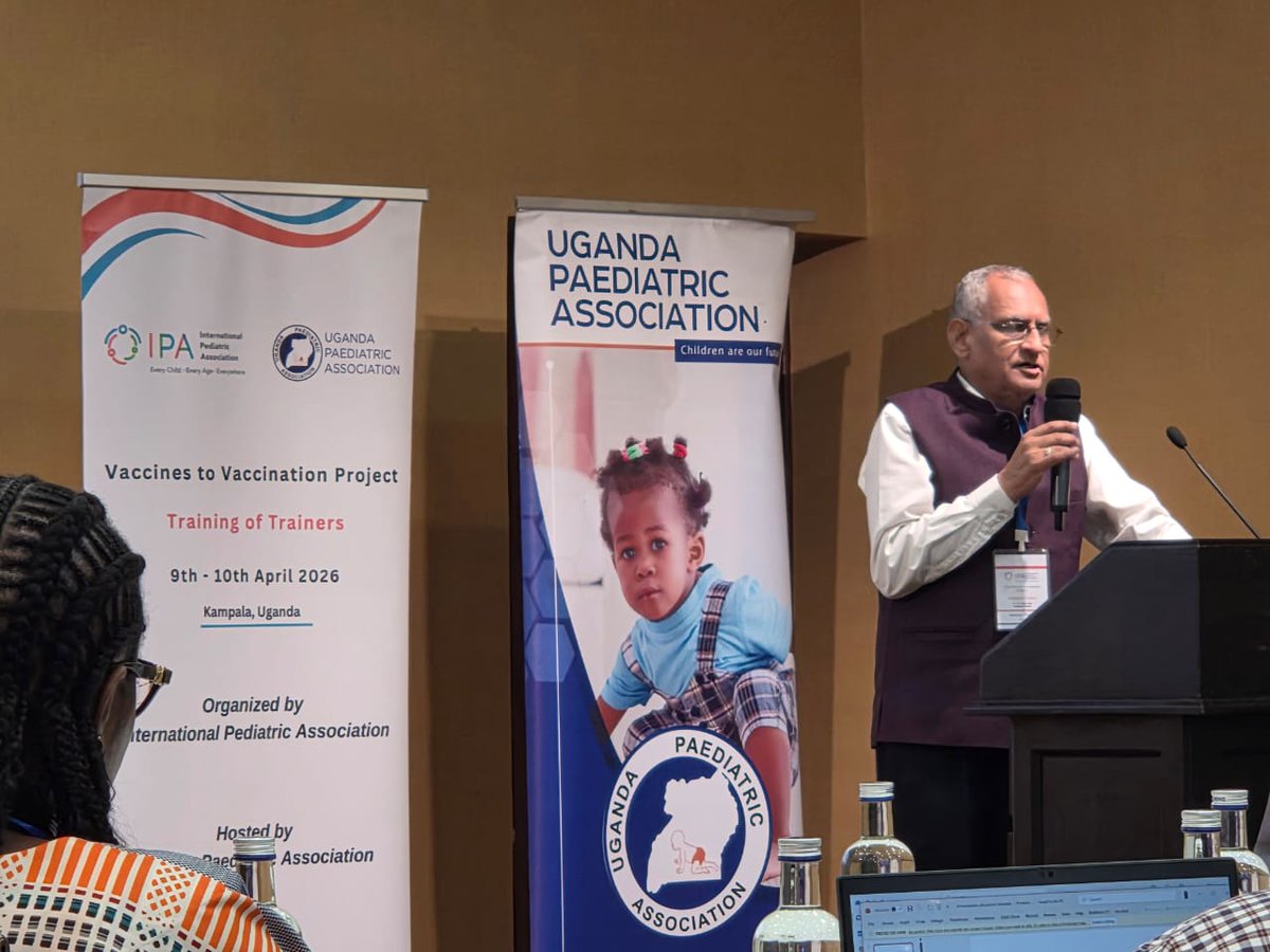 naveenthacker's tweet image. Day 1 of the IPA #VaccinetoVaccination #TOT #Workshop (9–10 April 2026) commenced today at Kampala, Uganda, bringing together distinguished faculties &amp;amp; participants from IPA pediatric societies, WHO, UNICEF, &amp;amp; EPI teams across 13 countries.