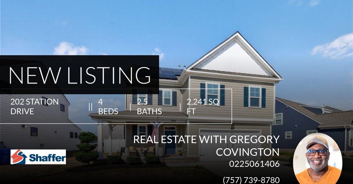 GregCov59's tweet photo. 📍 New Listing 📍 Take a look at this fantastic new property that just hit the market located at 202 Station Drive in Suffolk. Reach out here or at (757) 739-8780 for more information

Real Estate Professional
Gregory Covington
The... https://t.co/TxK9g4eN5C https://t.co/Zm2839tHCz