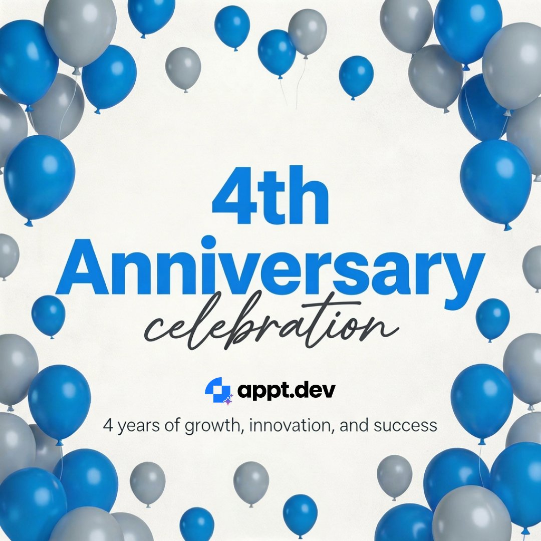 ApptDev's tweet image. 4 years of growth, trust, and milestones.

Thank you for being part of our journey—this is just the beginning. 🚀

#4Years #Anniversary #ApptDev