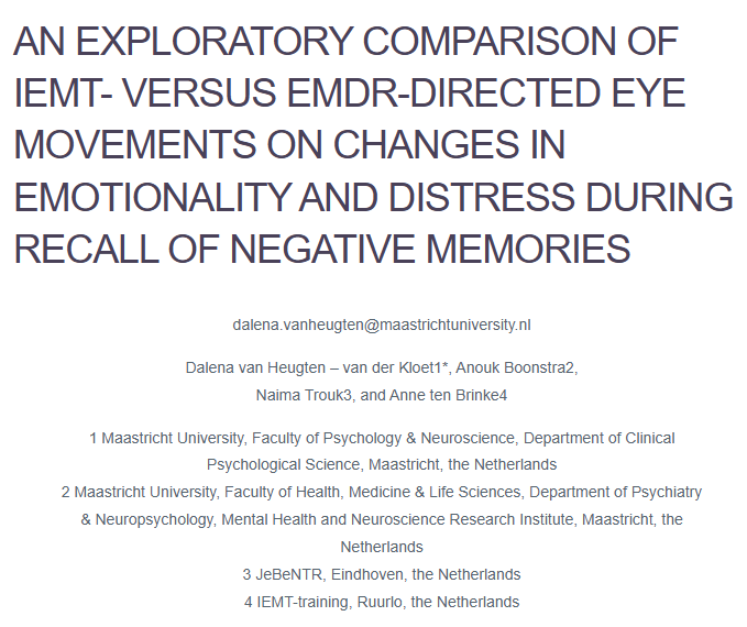 Training in Integral Eye Movement Therapy (IEMT) tweet media