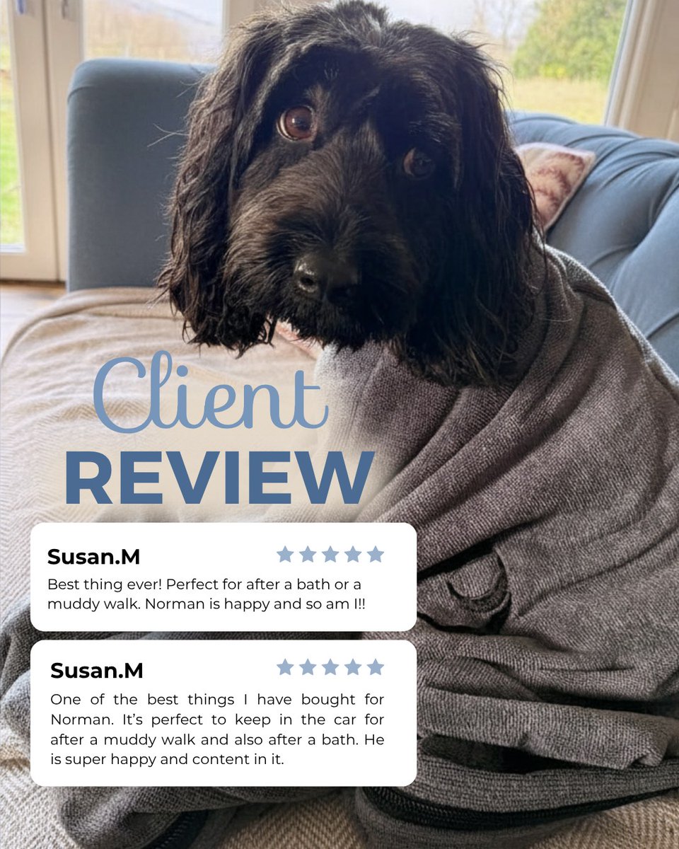 PawdawofLondon's tweet image. 🤩 CLIENT LOVE 🤩
“One of the best things I’ve bought… perfect for muddy walks &amp;amp; bath time.” ⭐⭐⭐⭐⭐
Dry dog. Clean car. Zero drama 🐾
#PawdawOfLondon #MuddyDogs #DogWalkEssentials #DogOwnersUK