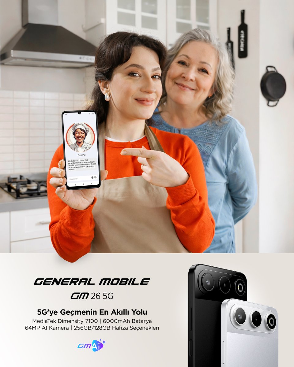 generalmobile's tweet photo. ⚡ GM 26 5G: 5G’ye Geçmenin En Akıllı Yolu

🚀 Hızın Adresi: MediaTek Dimensity 7100 işlemci ile akıcı 5G hızı.
🚀 Kesintisiz Enerji: 6000mAh dev batarya ile gün boyu özgürlük.
🚀 Detaylı Kareler: 64MP Kamera ile en net anılar.

Bunlar ve daha fazlası çok yakında.

#GeneralMobile #GM265G #5GyeGeçmeninEnAkıllıYolu