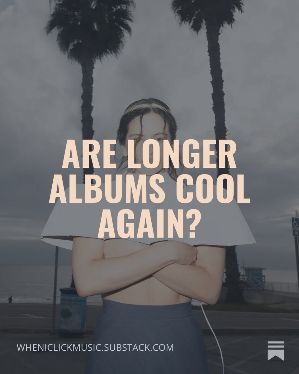 Are longer albums cool again? Do you remember when a Christina Aguilera album was never under 20 songs? 

Let’s talk about it. 

open.substack.com/pub/wheniclick…