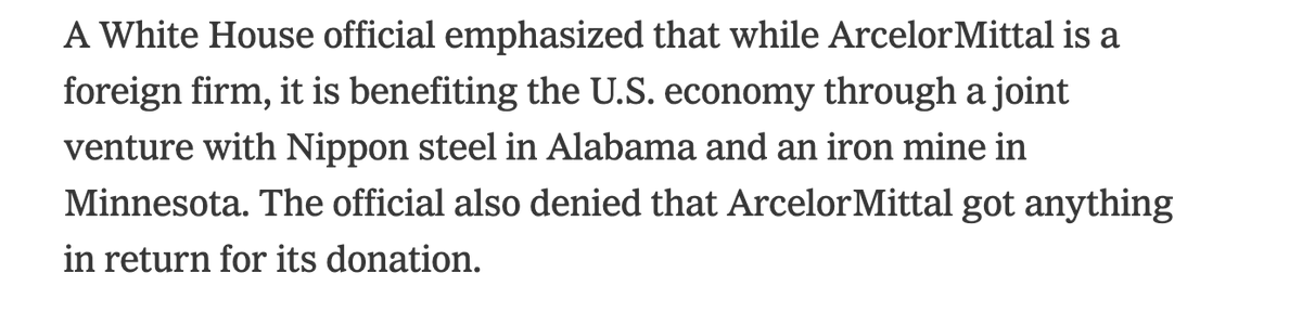 JerryBurnes's tweet photo. Does the White House official here not know the current state of play in steel? Or did they let a cat out of a bag by accident?

Arcelor/Nippon joint venture in Alabama became 100% AM ownership last June as part of U.S. Steel sale. AM sold all its mines to Cliffs in 2020... https://t.co/TmYKzrrBko