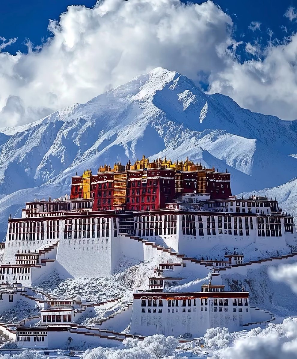 TripInChina's tweet photo. The Potala Palace in winter. https://t.co/BSvRwJfjrC