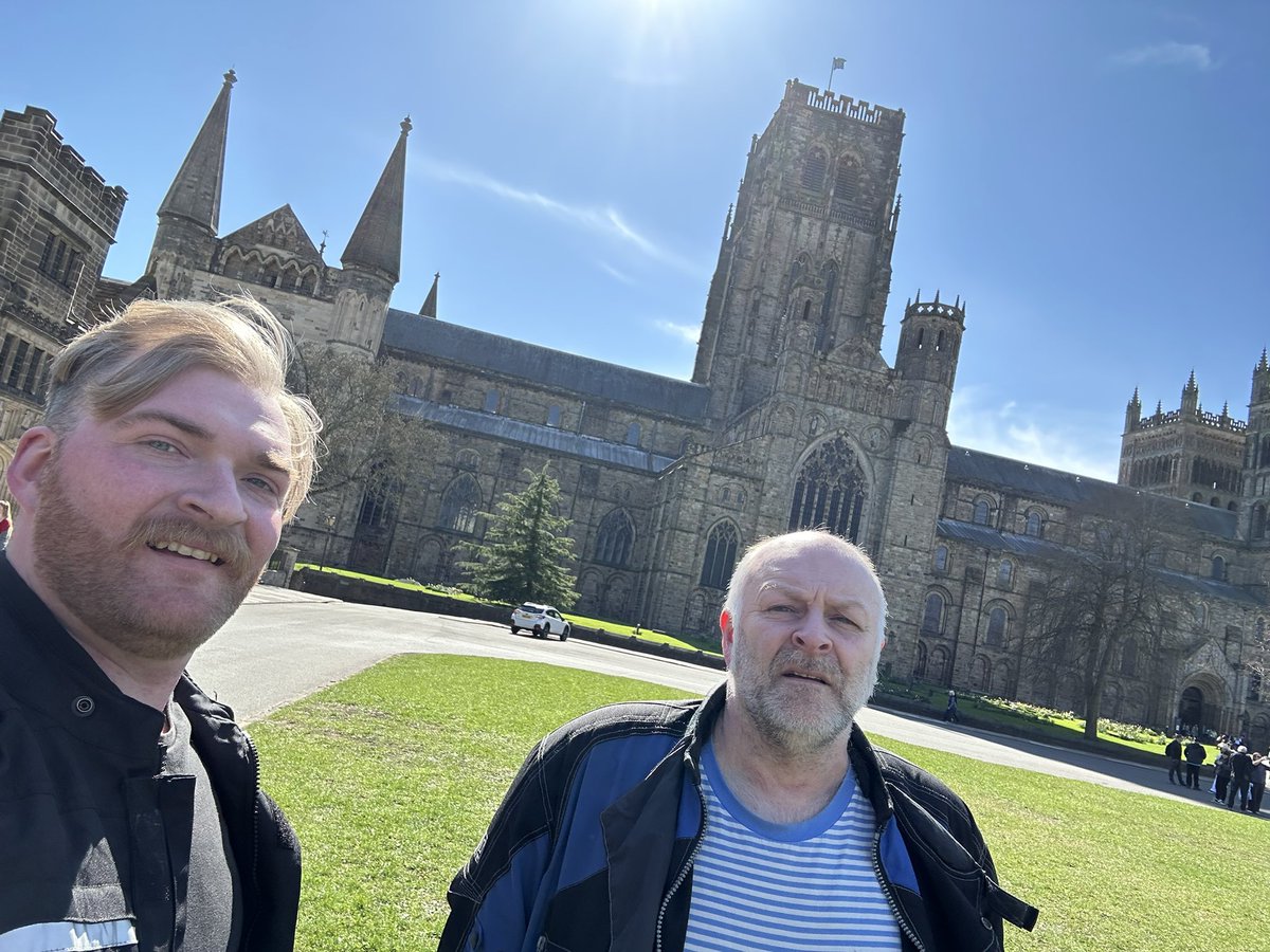 JakeLuke_RE's tweet photo. Two day bike pilgrimage- all caused by the Pilgrim passport. Up to Durham to see the bones of Venerable Bede, the coffin and pectoral cross of St Cuthbert, before camping on the East coast. Dad only saw Bede as Cuthbert’s garments and coffin cost 7.50 to see (sigh). 1/3 https://t.co/TC7rIvfN8C