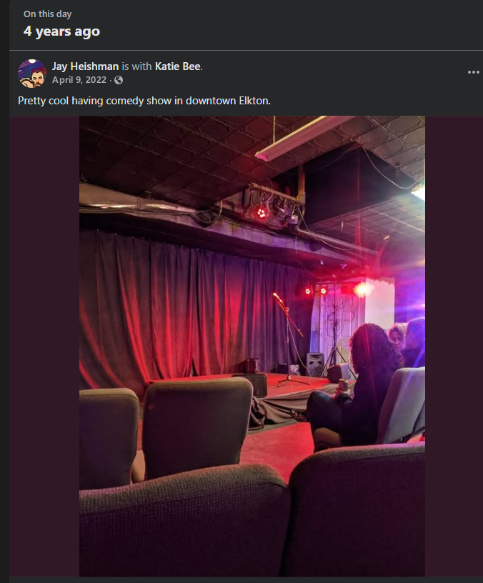 Now that Elkton got a proper venue in the Elkton Music Hall,  I think <a href="/wendistars/">Wendi Townsend</a> needs to have another show in Elkton!  Such a fun night 4 years ago!