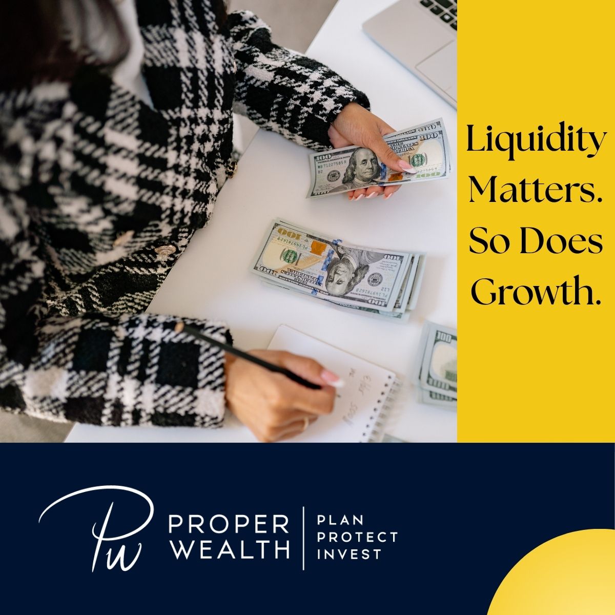 Proper_Wealth's tweet photo. Holding excess cash can feel safe, but it also carries a quiet cost when inflation and missed opportunities compound over time. We help evaluate how much liquidity is appropriate for your situation. 
#ProperWealth #CashManagement #InvestmentStrategy #WealthPlanning https://t.co/TFhzpBzZcS