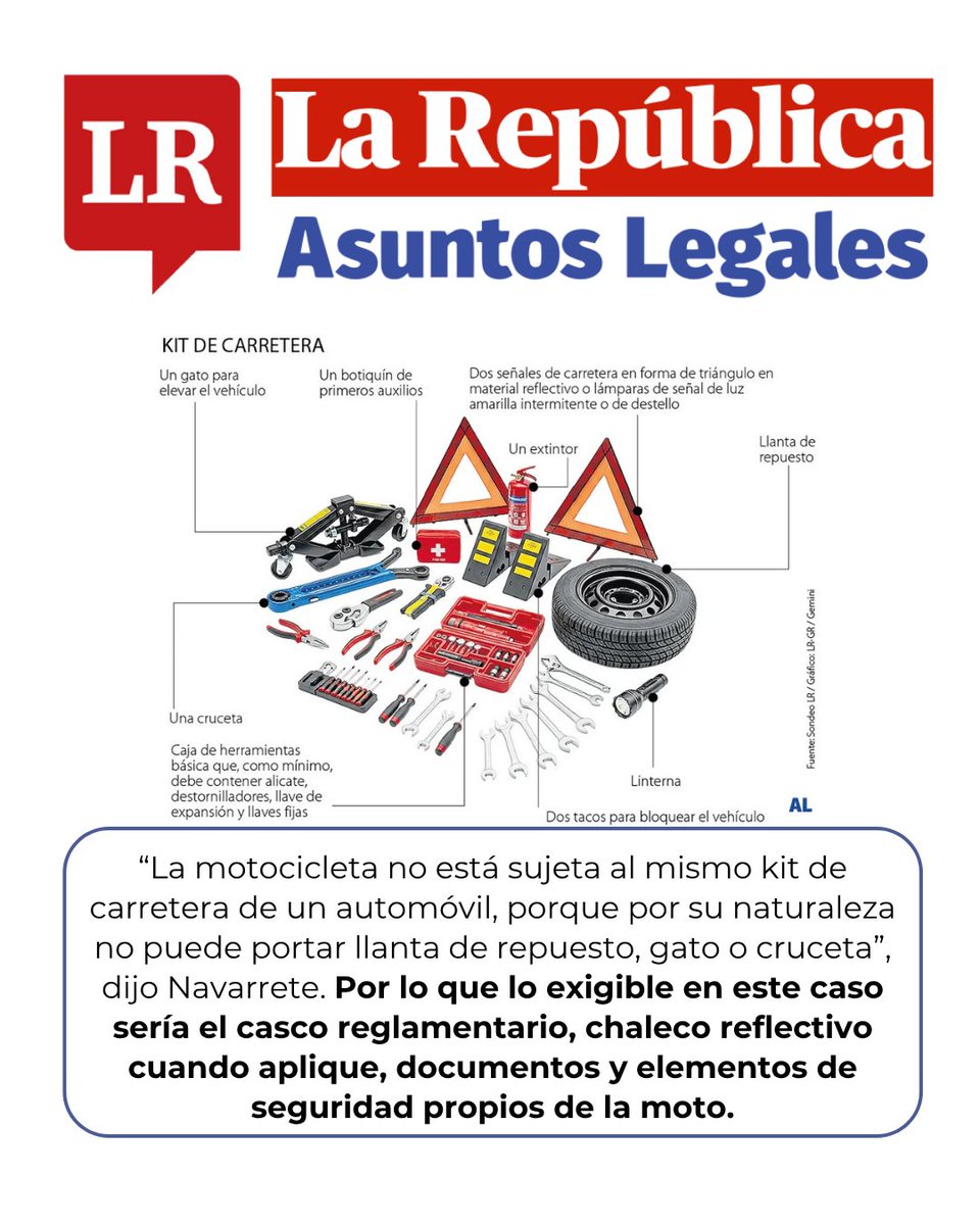 NavarreteConsu3's tweet photo. Desde una perspectiva jurídica, nuestro abogado Juan Sebastián Navarrete explica cuales son las claves legales para evitar sanciones en carretera.

“Si falta un solo implemento obligatorio (como extintor, linterna o llanta de repuesto), la conducta ya configura una infracción. La sanción no se prorratea por número de elementos faltantes”

La recomendación es clara: verificar previamente el cumplimiento de todos los requisitos legales antes de iniciar un viaje.

#AsuntosLegales #DerechoDeTránsito #JuanSebastiánNavarrete #Movilidad #SeguridadVial #SOAT #RUNT #Abogados #NavarreteConsultores