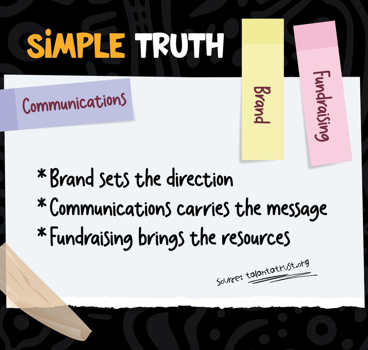 talantatrust's tweet image. Here’s a concise version for Twitter:

Stop blaming fundraising. Fix your brand. If people don’t understand who you are or why your work matters, support will be hard. Strong brand = trust = support.

#NGOBranding #FundraisingStrategy #BrandTrust #TalantaTrust #NonprofitComms