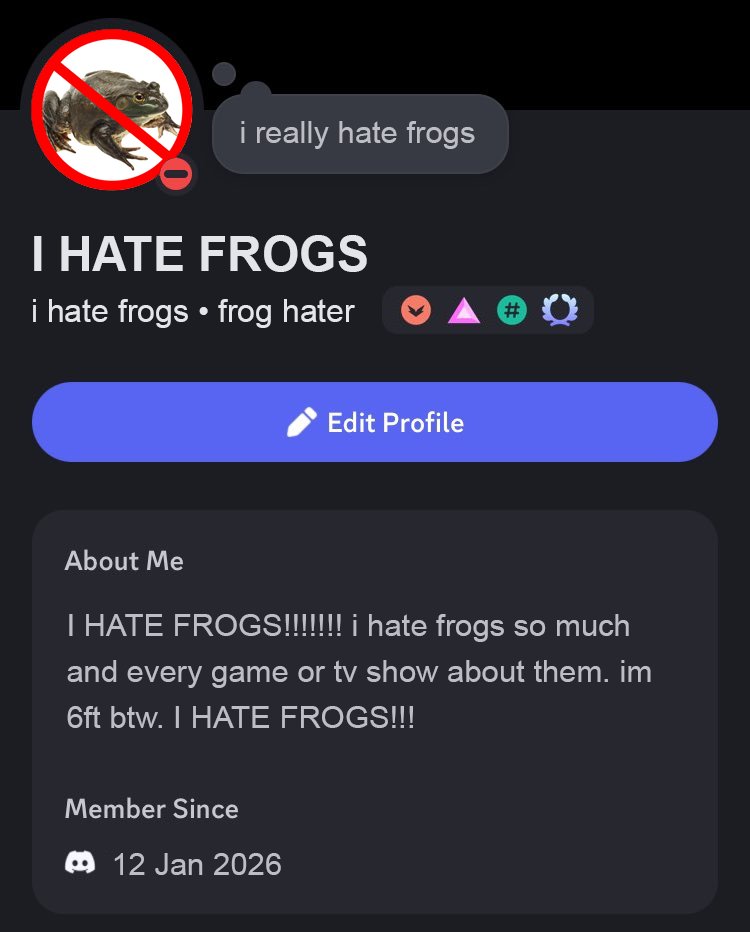 PanicStationsHQ's tweet image. just got kicked out of the frog sqwad discord server for. Yup you guessed it. being 6ft.