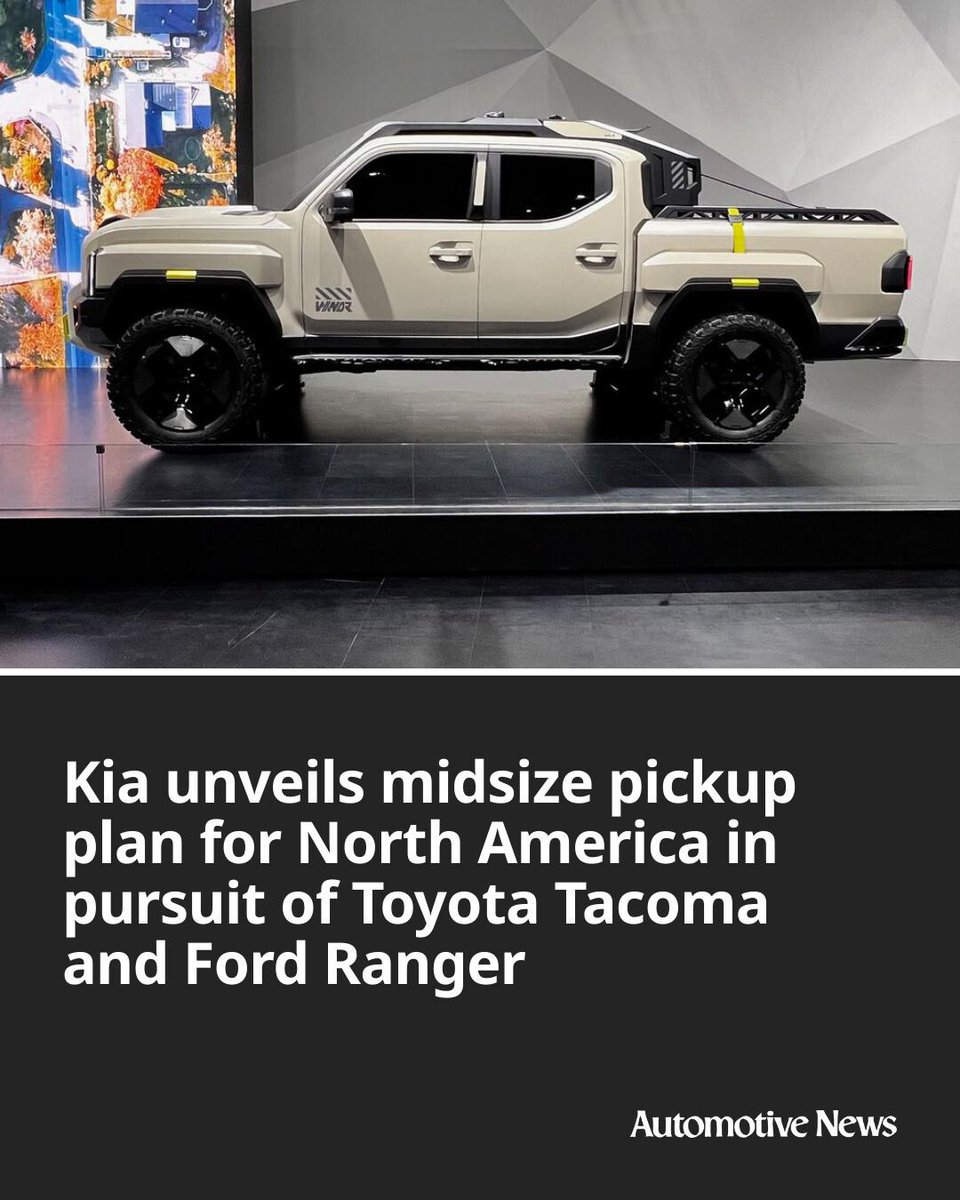 Automotive_News's tweet image. Kia will enter the U.S. pickup market with a midsize electric and range-extender truck by 2030, CEO Ho Sung Song said April 9.

#Kia #PickupTruck #automotive #autoindustry