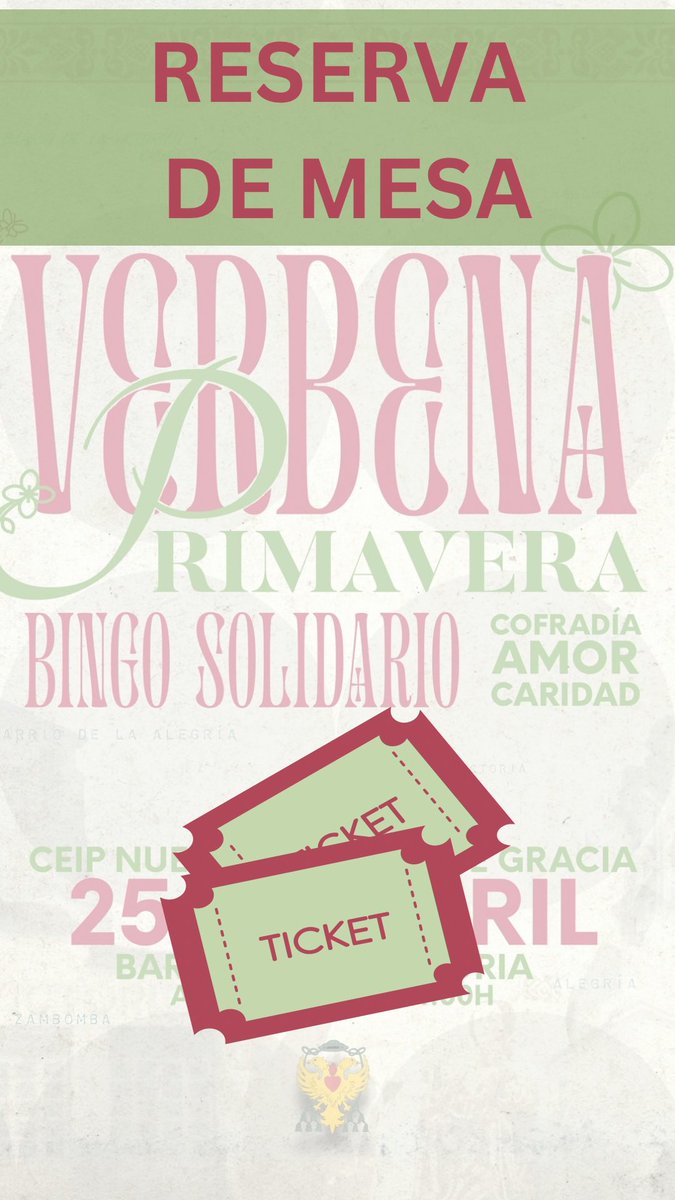 🎟️ Ya puedes reservar mesa para la comida en la verbena. Solo tienes que ponerte en contacto a través del Whatsapp de la Cofradía: 952263402.

Las reservas confirmadas para la Zambomba de diciembre aplazada, se mantienen.
El coste será de 5€ por persona, incluyendo el plato del