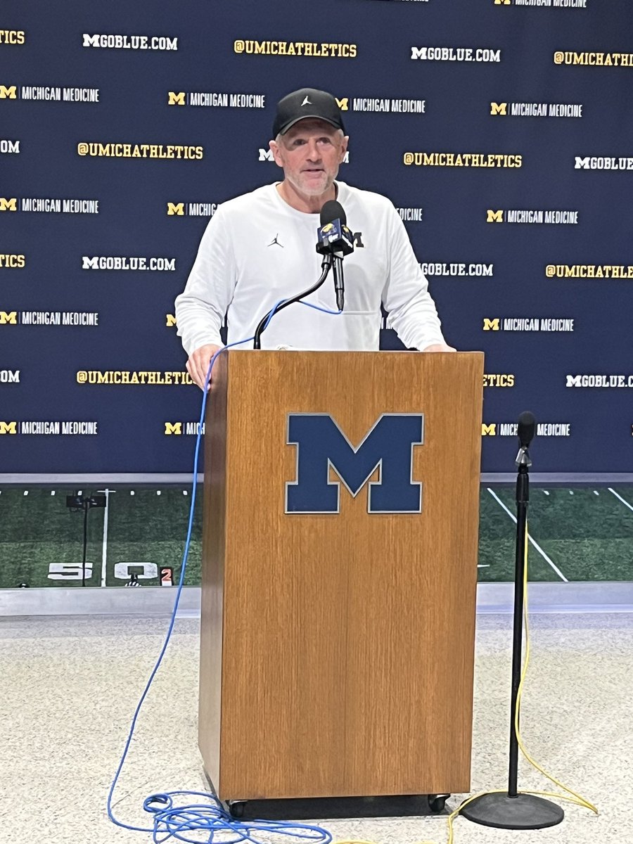 BriceMarich's tweet image. #Michigan HC Kyle Whittingham starts off his presser congratulating @umichbball and the national championship.

Looking forward to watching hockey team tonight in the Frozen Four.