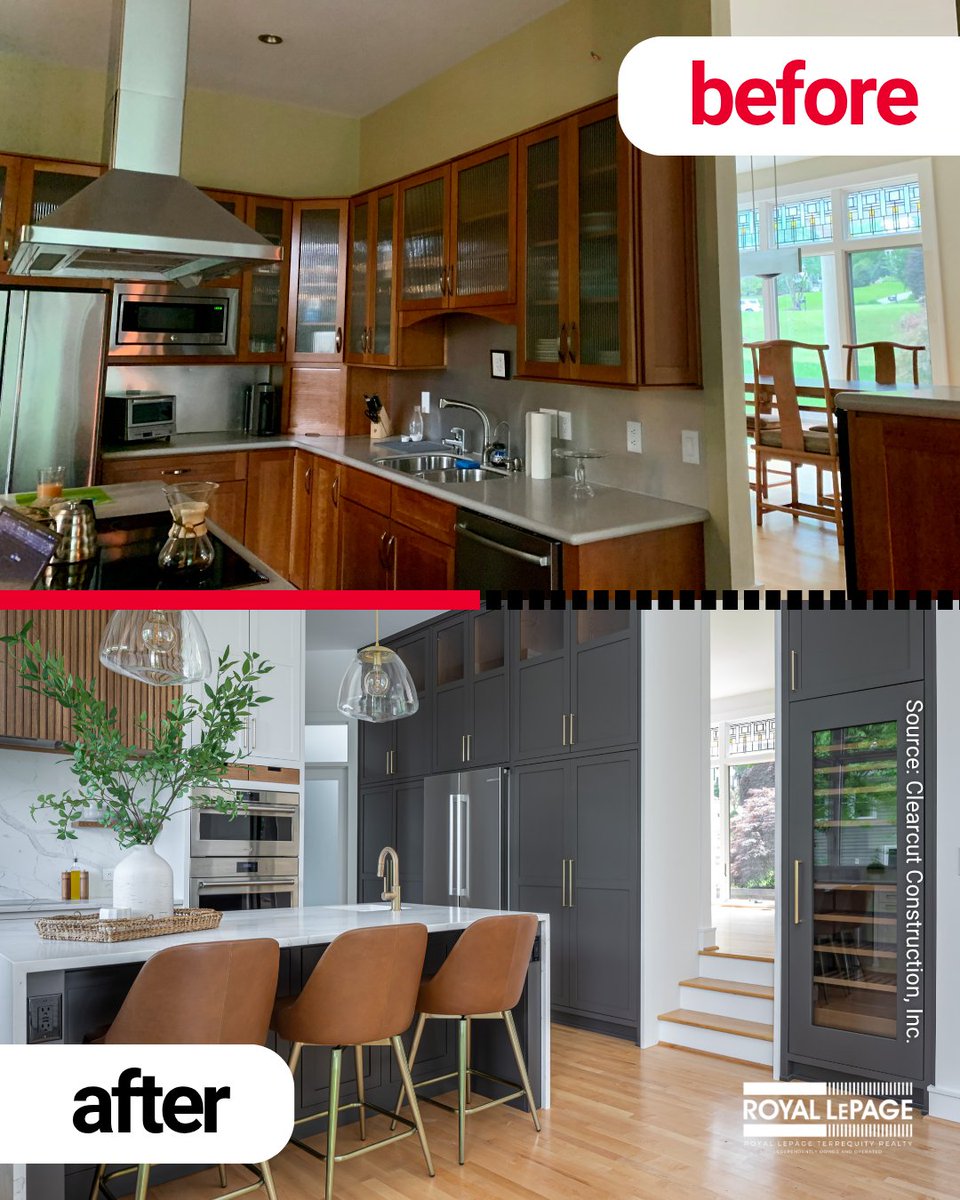dsa_francisco's tweet image. A beautiful kitchen transformation with calming Japandi style! Sleek island and a functional flow. 🏡 #TransformationThursday #RoyalLePage #RLPT