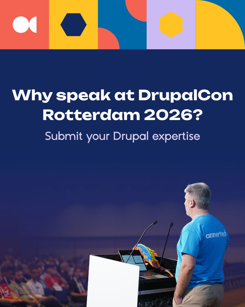 DrupalConEur's tweet image. 📢 Why speak at DrupalCon Rotterdam 2026?

Your real-world experience matters. Share your lessons, challenges, and insights with the community.

Read the full post🔗 buff.ly/2bsg5fW
📅 Deadline: 13 April 2026, 23:59 CEST

#DrupalCon #CFP #Drupal #OpenSource #DrupalConEur