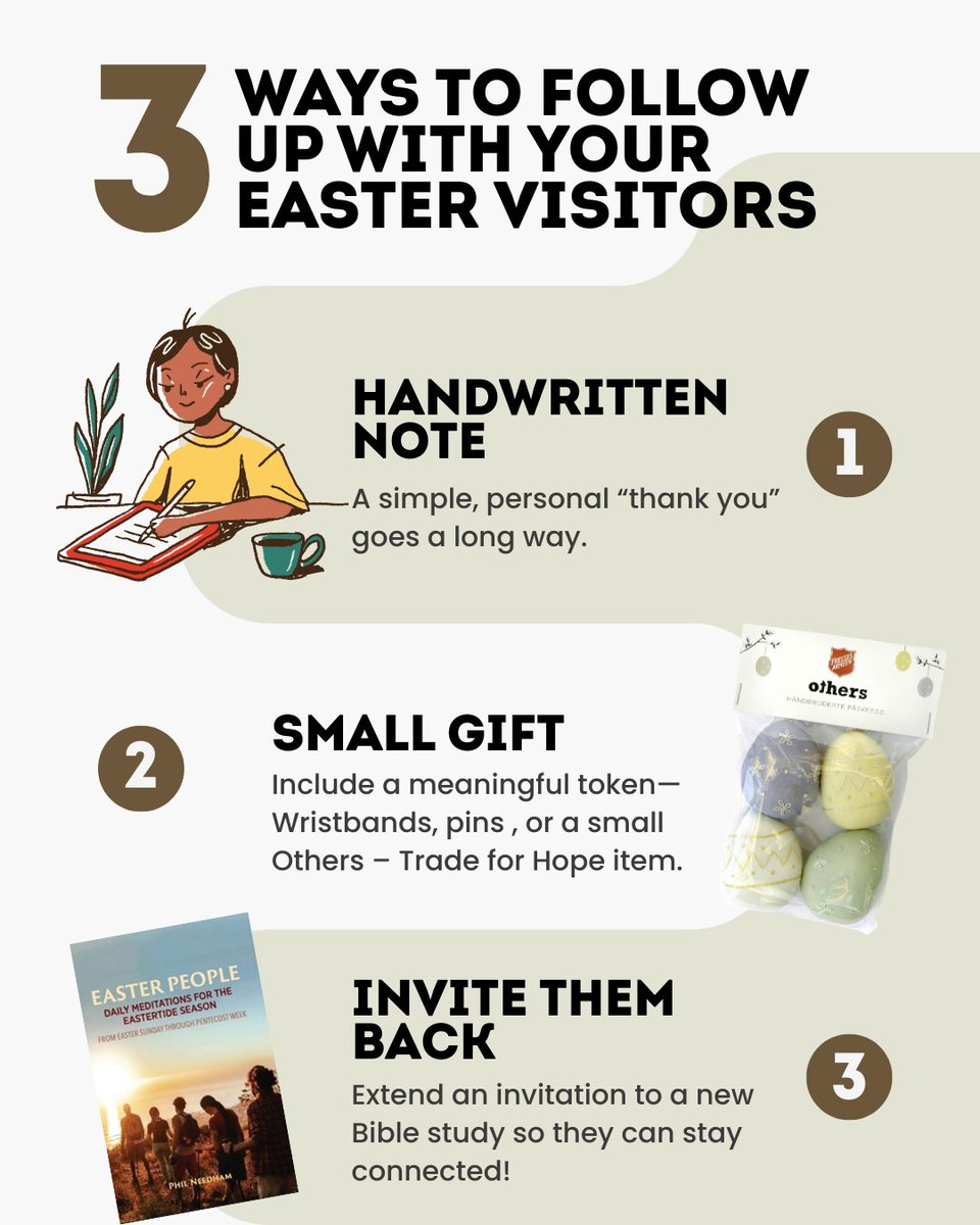 🌼 A little follow‑up can make a big impact!
Find some small gifts and Bible options: 
shop.salvationarmy.org/easter-follow-… (Public/Personal)
satradecentral.org/easter-follow-… (SA Units)
