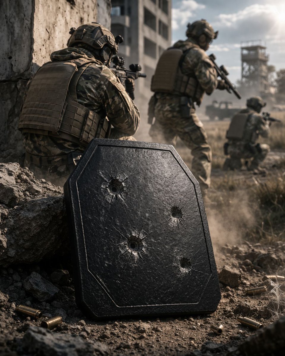 MARSArmor's tweet photo. One plate. Multiple threats.
M855A1. B32. AP rounds.
Level IV protection.
Built for real-world environments.

#MARSArmor #Bodyarmor #Tacticalgear #Ballisticplate #VPAM #Level12 #7,62x51 #SWISSAP #ArmourPiercing  #NIJ0101.06 #LevelIV https://t.co/ciu940Xy7o