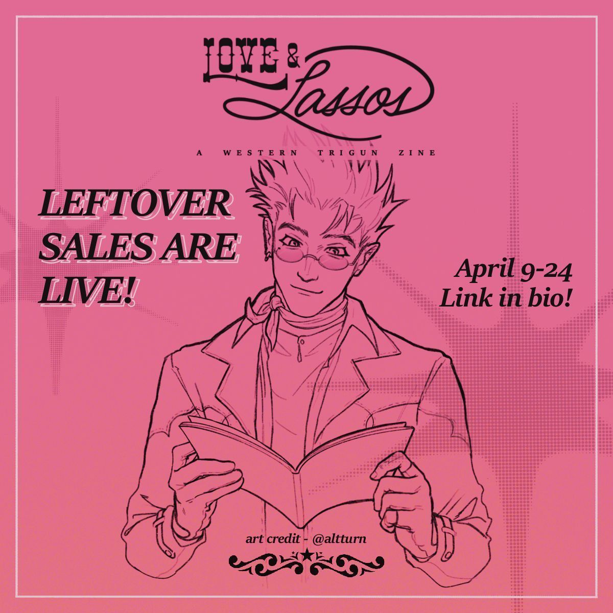loveandlassos's tweet photo. Howdy partners! 

Leftover sales for LOVE &amp; LASSOS are live now!! This is you LAST chance to grab your full physical or digital bundles before they’re gone forever! 

We’ll see you at https://t.co/neLGerQIaL

art cred - @altturn https://t.co/aZDP0EpQBh