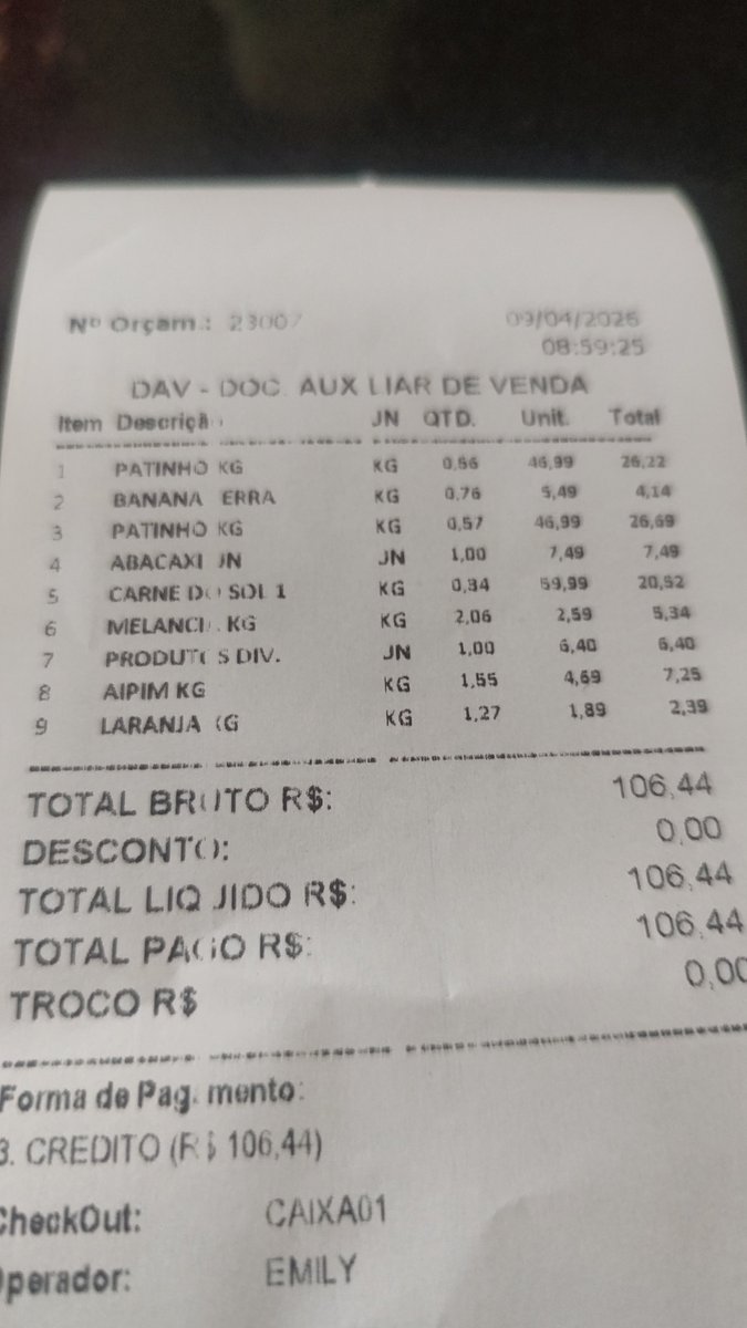 Cansei. 
Pra mim, já era.

$106 mangos em uma sacola de feira. Chega! 

Vou descer