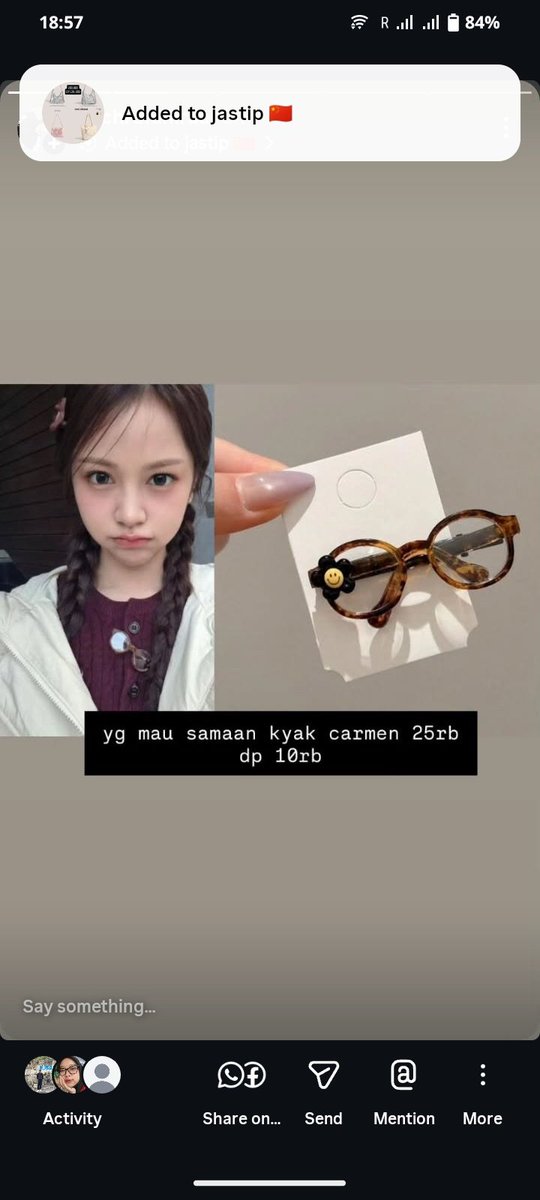 bybaobeiid's tweet photo. open PO jastip china kacamata yang dipakai Carmen🤍 sweater kemeja case handphone dll open request jugaa ya silahkan dm gambar/link

open jastip china taobao pinduoduo xianyu dll https://t.co/o5Q681enNG