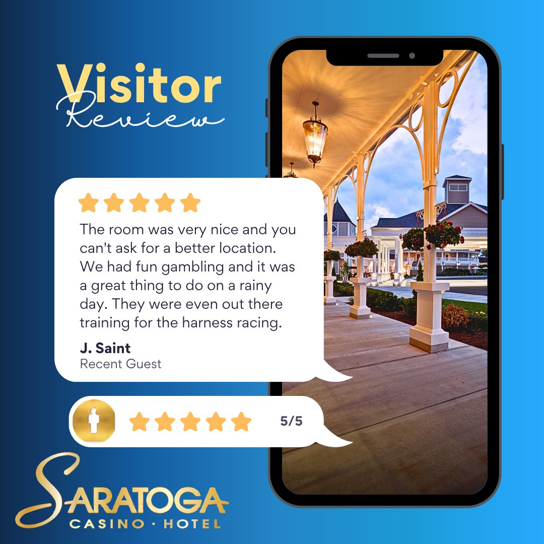 SaratogaCasino's tweet image. We’re so grateful for all of your feedback! Your reviews help shape what we do, and we couldn’t do it without you 🙌

Book your next stay with us! 🌟

#guestreview #saratogacasinohotel #stayandplay #saratogasprings