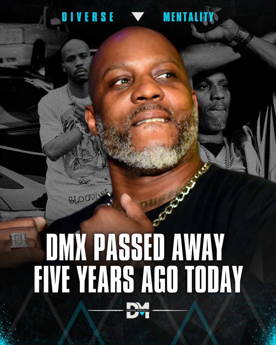 DverseMentality's tweet photo. DMX FOREVER! 🐐 

DMX passed away on this day five years ago. 

Today we remember him as one of the greatest rappers to ever live, with an unmatched energy that will forever be missed. 

X career has been crazy, characterized by insane records mixed with fragile moments of one of the most sincere and honest rappers that ever touched a mic. 

More than 70 million records sold worldwide, first ever artist to debut at #1 with five consecutive albums and go number #1 twice in the same year with two albums (1998).

DMX really had it all, and we miss him every day.
