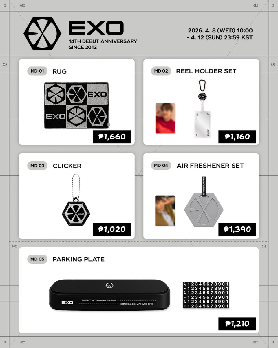 cb614shop's tweet photo. ✧ #cb614sells ✧

WTS/LFB/PH G.O.
#EXO 14th ANNIVERSARY OFFICIAL MD (ONLINE - KOREA)

🤍 PRICES: see picture for prices (ALL-IN except for PF and LSF)
🤍 DOP: PAYO / 50% DP ; rembal on or before May 10
🤍 DOO: April 12 @ 6PM
🤍 NETA 
🤍 RELEASE DATE: June 4, 2026

‼️ DM to order ‼️