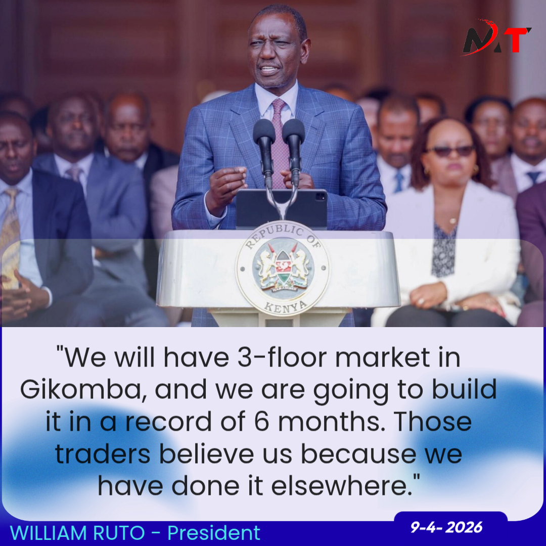 MutembeiTV's tweet photo. RUTO:  "We will have 3-floor market in Gikomba, and we are going to build it in a record of 6 months. https://t.co/HjcaJ6P6Nx