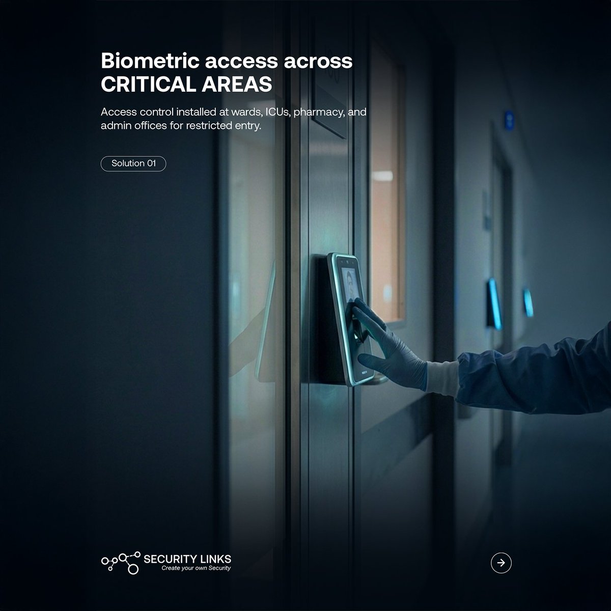 Security__Links's tweet image. Solution 1: Biometric Access Control

Deployed by Security Links across wards, ICUs, pharmacy, and admin areas.

Only authorized personnel get access
Every entry is logged and traceable
(3/8)

#AccessControl #BiometricSecurity #SecurityTechnology #SmartAccess