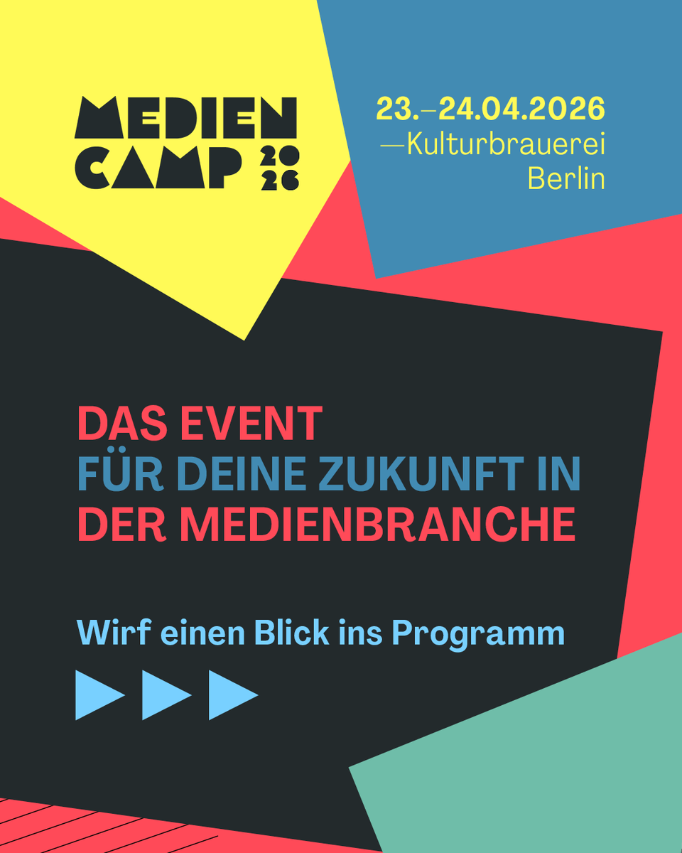 mediummagazin's tweet image. 📻Hörtipp📻

Heute Abend ist @FvCastell bei @meret_reh im #BlueMoon von Radio Fritz (@rbb24) zu Gast. Die beiden reden mit Hörer:innen über den Einstieg in den Journalismus - und dazu passend auch über das #MedienCamp2026: 
medien-camp.com