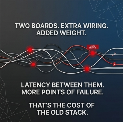 VecrosTech's tweet photo. Running Cube Autopilot and Jetson on two separate boards?
JetCore FC puts both on one.
Less weight. Zero latency. No extra wiring.
Get yours → https://t.co/kdxqnlHORV
#JetCoreFC #DroneEngineering #EdgeAI https://t.co/g1OWTVHpnF