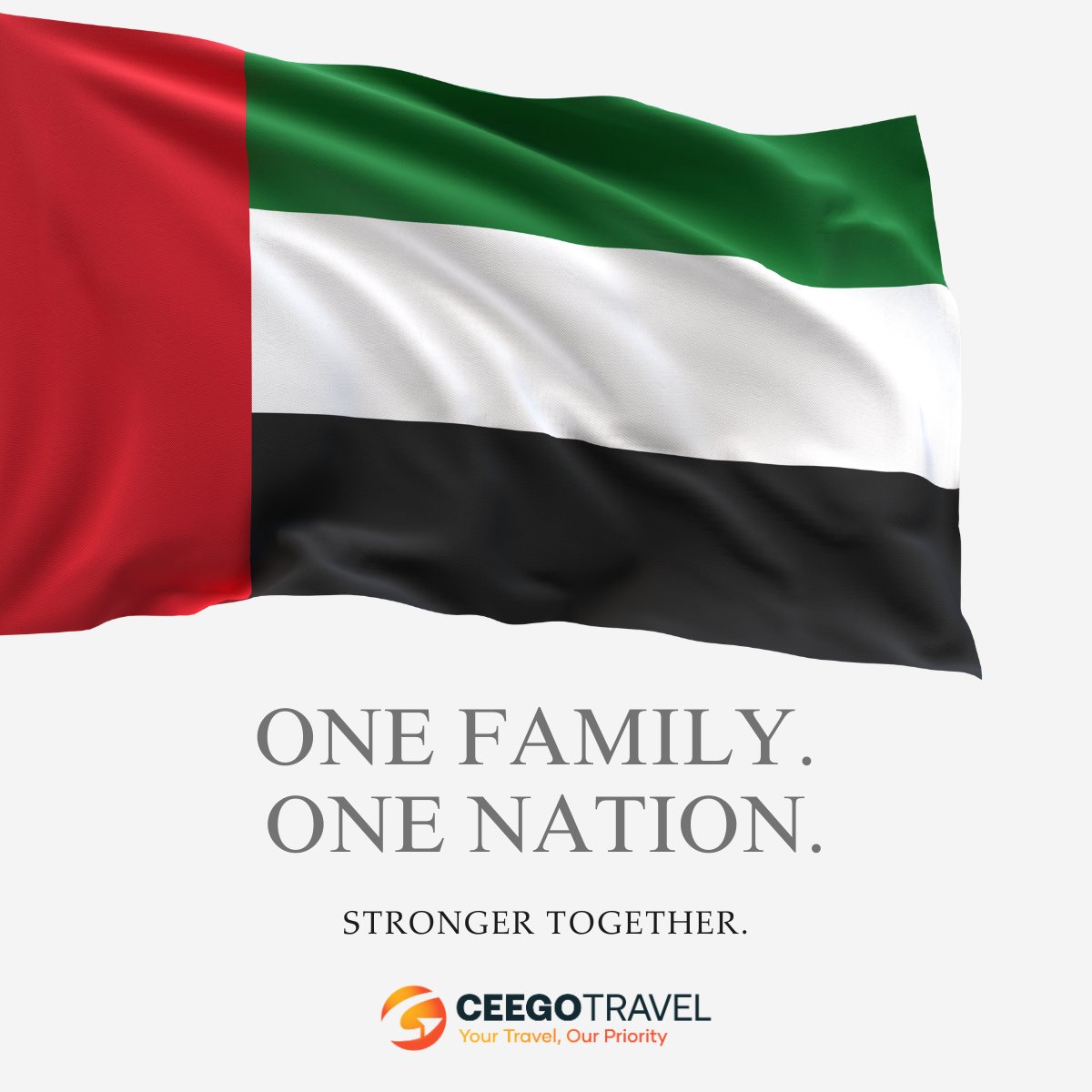 CeegoTravel's tweet photo. Over 200 nationalities, one nation we proudly call #home 🇦🇪   We stand together with the #UAE, celebrating unity, diversity, &amp; the spirit. Every journey we take, every connection we make, reminds us of our pride &amp; belonging💛✈️  #OneFamilyOneNation #UAEUnity #ProudlyUAE #CEEGO https://t.co/yui9HOk5mk