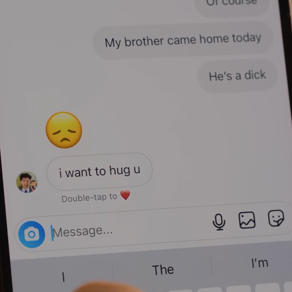 kaitstopper's tweet photo. Nick hugging his phone after Charlie texted that he wanted to hug him god I love these two so much https://t.co/Uzjm94pfxS