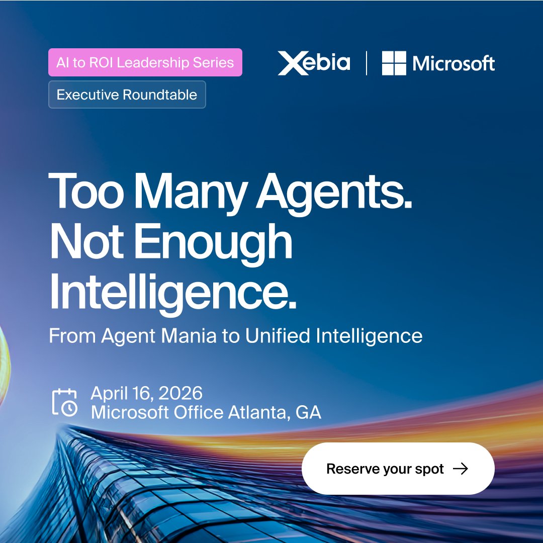 Xebia_Global's tweet image. AI agents are everywhere—Salesforce, SAP, ServiceNow &amp;amp; beyond.
Without governance, sprawl is inevitable.

Join Xebia + Microsoft to learn how to scale AI the right way.

📍 Apr 16 | Atlanta
🎟️ Save your seat: okt.to/TIBY4z

#AIAgents #EnterpriseAI #Xebia