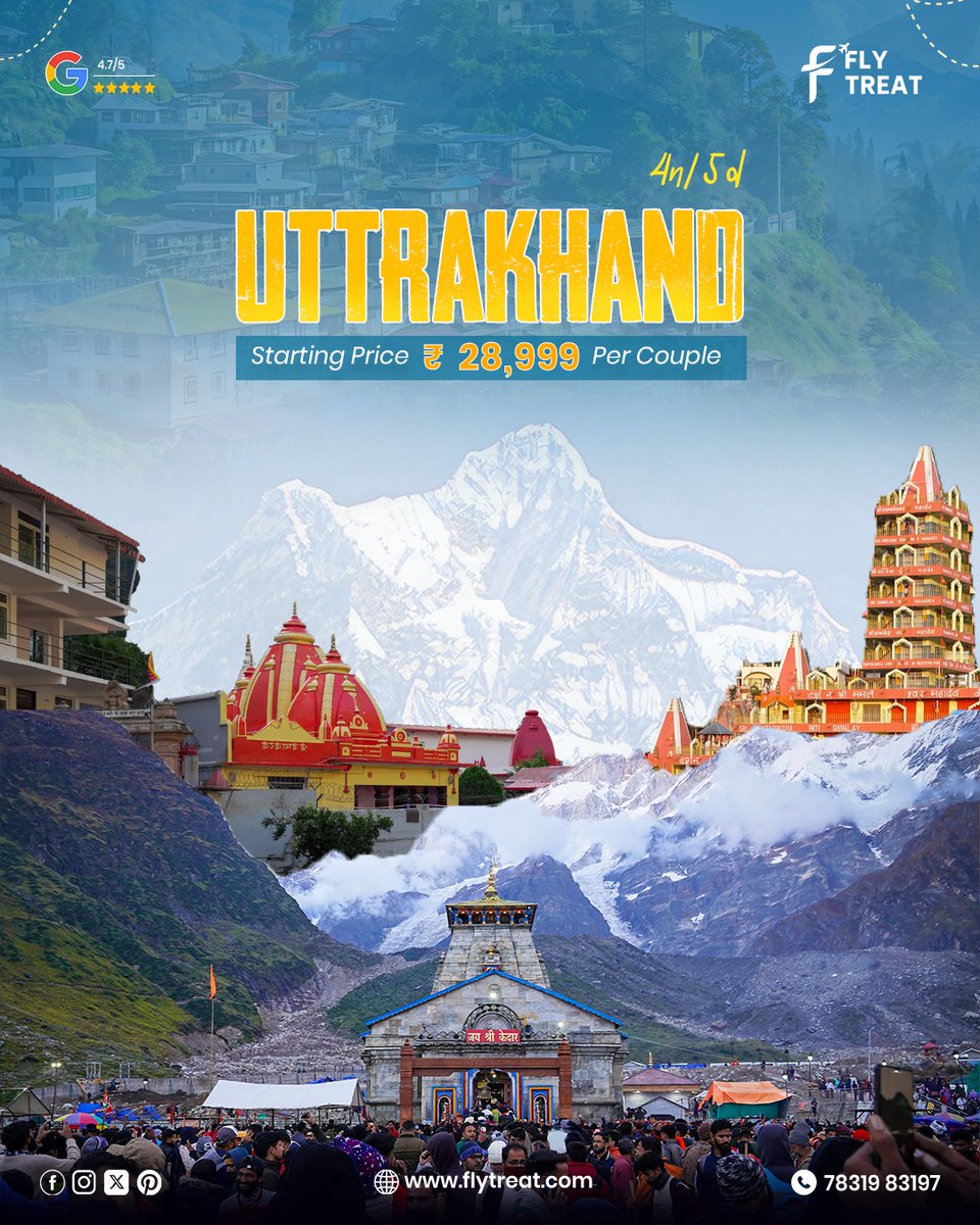 Flytreat_Tour's tweet photo. From misty hills to divine vibes – Uttarakhand has it all 🏔️✨

Escape the chaos and dive into the serenity of Mussoorie &amp; Rishikesh 🌿

Let the mountains heal you, the Ganga calm you, and the journey transform you 🌊🕊️
📩 DM now to plan your perfect getaway
📞 78319 83197 https://t.co/C5CWfH3F0K