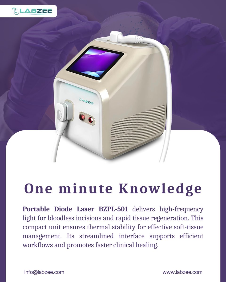 labzeequipment's tweet image. Portable Diode Laser BZPL-501 this compact system utilizes high-frequency light energy for bloodless surgical incisions and accelerated tissue regeneration.

Learn more: labzee.com/portable-diode…

info@labzee.com

#labzee #portablediodelaser #medicallaser