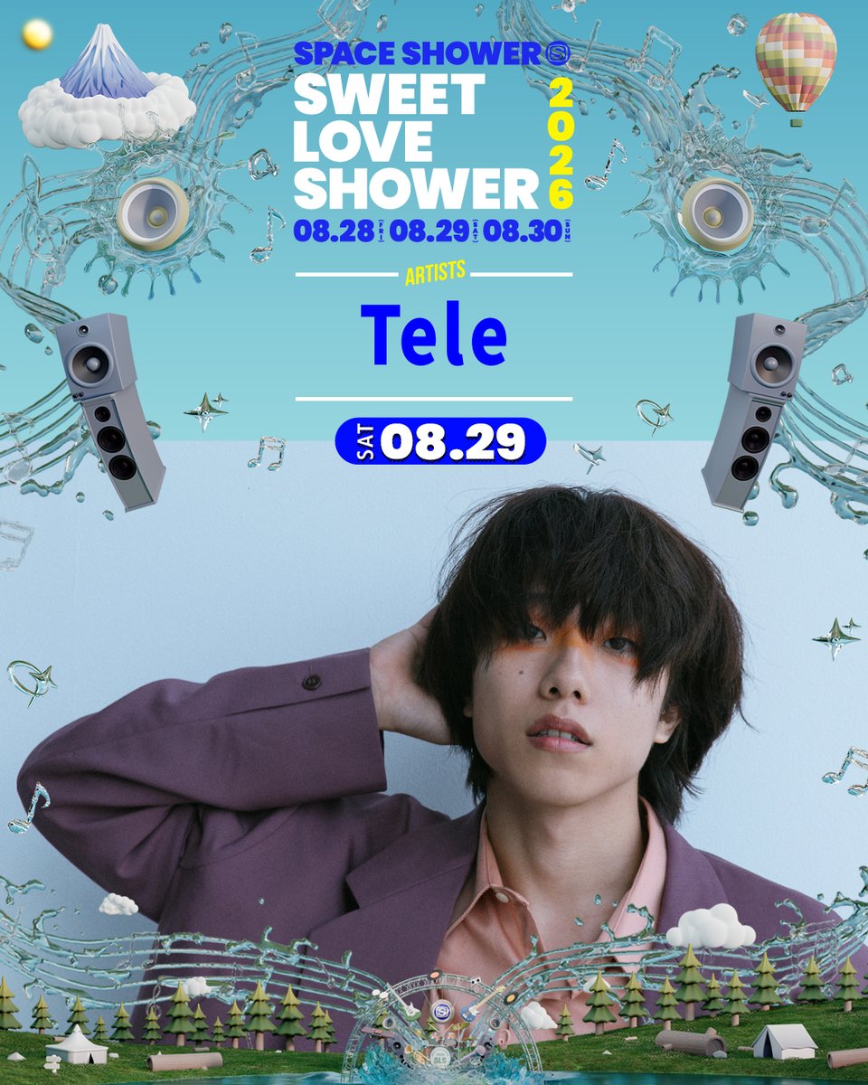 sls_sstv's tweet photo. ✷第1弾アーティスト&amp;日割り発表✷
SPACE SHOWER 
SWEET LOVE SHOWER 2026

【8/29(土)出演決定】
Tele

▼詳細はこちら！
https://t.co/W0etXlprDZ

#ラブシャ @KitrTele https://t.co/9kMkT5H5gs