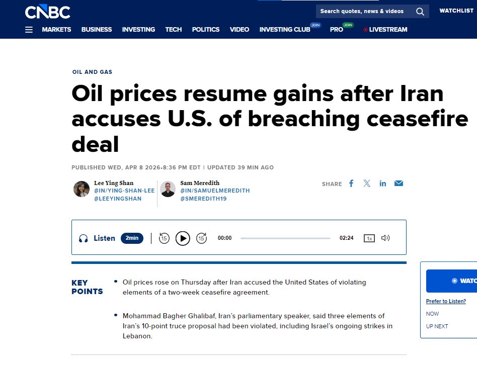 cartoonmo99's tweet photo. The "Ceasefire" panic of April 8th lasted exactly 24 hours. 🤡

Yesterday: WTI -15.90% on rumors. 📉
Today: Rebound on geopolitical reality. 📈

The 50-day average held the line while everyone else was busy panic-selling.

Lesson: The noise is temporary, the levels are permanent. Zoom out. 🐂☕️

#WTI #OilPrice #Trading #Macro