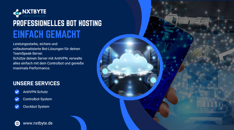 NXTByteDE's tweet photo. 🚀 Neue Generation unsererTeamSpeak-Bots ist da
Mehr Sicherheit, weniger Aufwand &amp; volle Kontrolle.
🔒 Keine Klartext-Passwörter
🛡️Anti-VPN mit Multi-Gruppen
🤖 Controlbot
⚡ Stabil &amp; optimiert

Dein Server. Einfach besser. https://t.co/F2qIDgLcx1