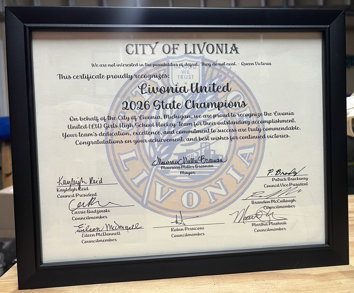LivoniaLu's tweet photo. Proud moment seeing this team honored and appreciated for all their hard work this past season as being Division &amp; State Champs!  

Thank you Livonia City Council for recognizing the team last night at your meeting!
🏒❤️🤍💙

@L_WChamber @LivoniaPD @FranklinMADE_AD @DistrictLPS https://t.co/wK78JAkOnT