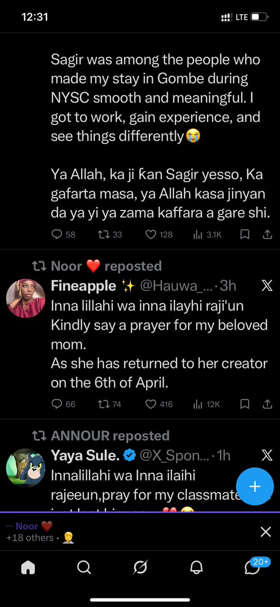 This morning naga rasuwa uku ynxu I came in,this afternoon and naga rasuwa uku making six Innalillahi wa’inna ilaihi rajiun 😭😭😭 Allah ka musu rahama😭🤲🏻