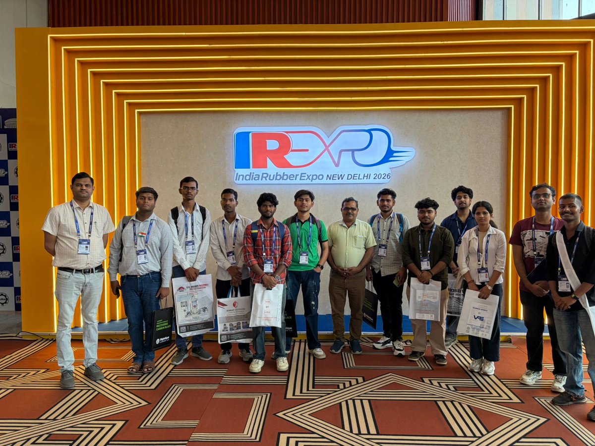 BCASDU's tweet photo. Future polymer innovators in action! 🚀BSc (H) Polymer Science students explore cutting-edge materials, technologies &amp; industry insights at India Rubber Expo 2026, ITPO, New Delhi. A step closer to shaping the manufacturing &amp; sustainability! 
#IndiaRubberExpo2026 #PolymerScience https://t.co/baCU73Wm5x