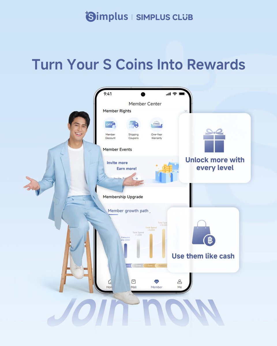 TODBOverseas's tweet photo. "Your S Coins do more than you think 💙
Use them like cash, unlock bigger perks with every membership level, and redeem exclusive rewards."
#DonnyPangilinan #DonnyForSimplus
#SimplusPH #SimplusClub
Simplus Philippines
>https://t.co/b3yYVdW0N5
>https://t.co/QbzndcWxHa https://t.co/J5lVwRhf4Y