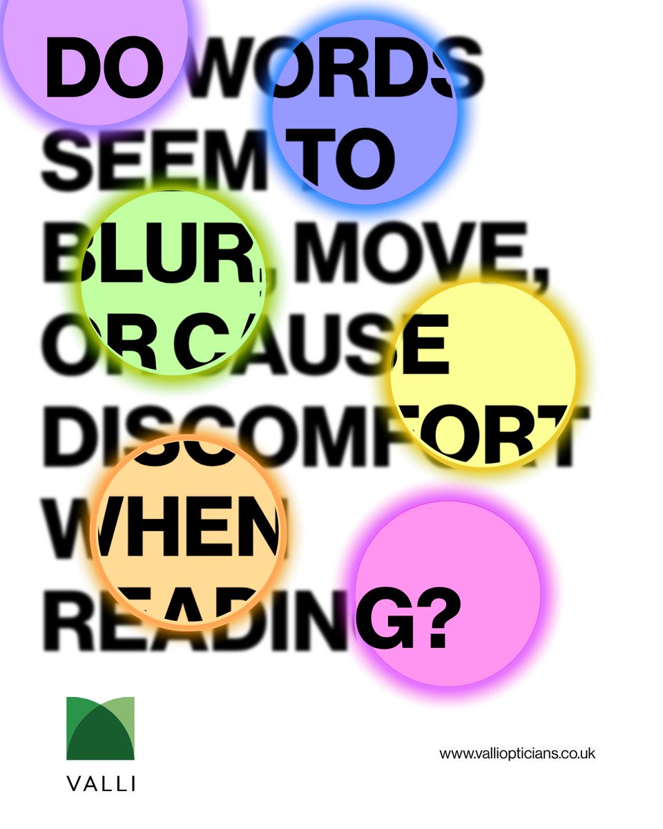 ValliOpticians's tweet image. Struggling with Visual Stress?
We offer specialised assessments and solutions to help make reading clearer and more comfortable.
Learn more: bit.ly/3sMosfC  
#VisualStress #ReadingSupport  #DyslexiaSupport #ComfortableReading #EyeStrain
