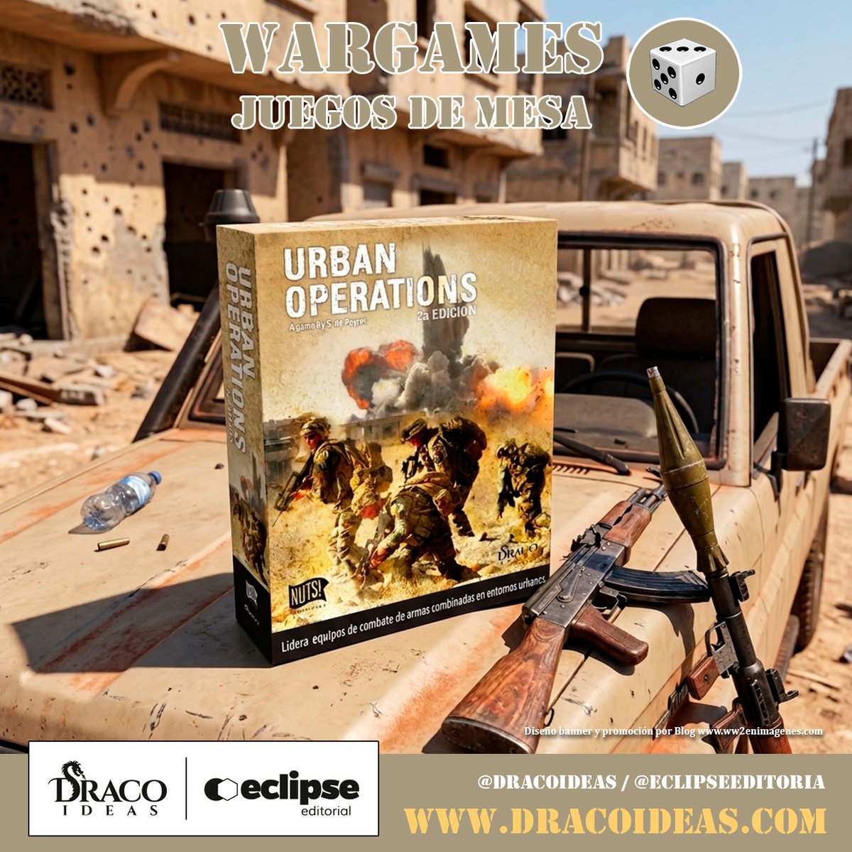 WW2enimagenes's tweet image. 🎲NOTICIÓN de @DracoIdeas:
Vuelve a reimprimirse el juego táctico de guerra moderna Urban Operations,1-6 jugadores,en una 2ª ed. revisada,mejorada y en español.
Resérvalo aquí con bandeja de regalo y 4 cajas para mazos.
👉kickandgo.net/urban-operatio…
➡️
#wargames #juegosdemesa #wwII