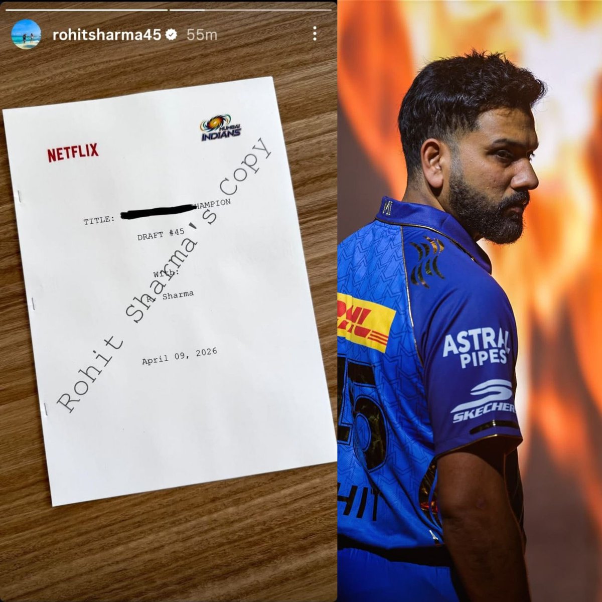Vishaaakhaaa's tweet image. IPL ke beech mein yeh Netflix is dropping this... kuch toh suspicious hai guru

#RohitSharmaOnNetflix #rohitsharma #Netflix
