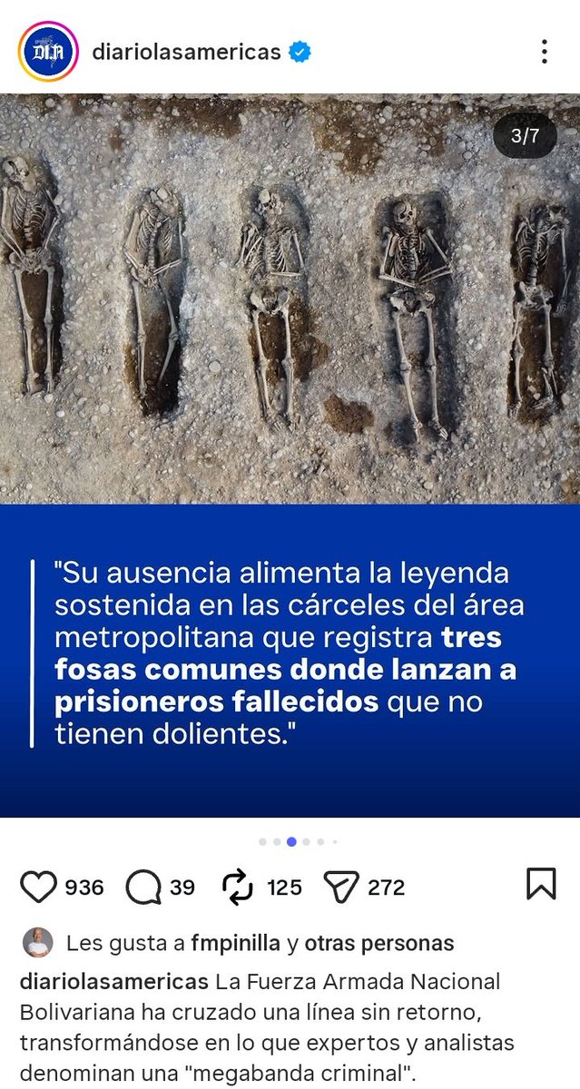 alfa2025_'s tweet image. Según articulo del #DiarioDeLasAméricas "HAY #FOSAS #COMUNES en #CÁRCELES del régimen de @delcyrodriguezv . Aún no se publican OFICIALMENTE los #DESAPARECIDOS"