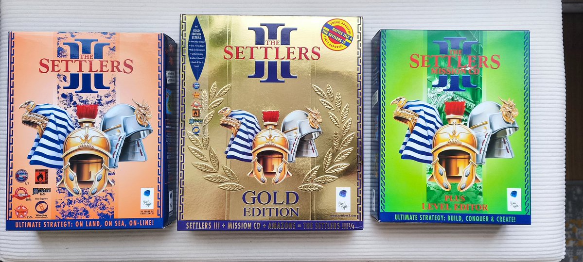 Indie_RetroNEWS's tweet image. Glorious 😍😍 The settlers 3 pack arrival #retrogaming #pcgaming
